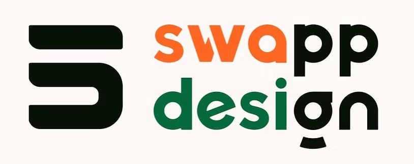 The swapp design logo with swa in saffron and desi in green, spelling swadesi.